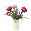 Peony, Tulip and Sweet Peas in Cream Enamel Jug Peony, Tulip and Sweet Peas in Cream Enamel Jug